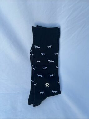Consciousness socks Black Dog Pattern Crew Socks unisex medium